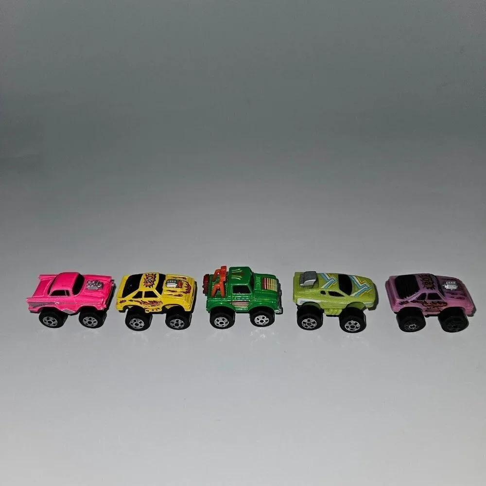 5 VTG Road Champs Mini Monster Wheels Lot Small Micro Pink Yellow Green Purple